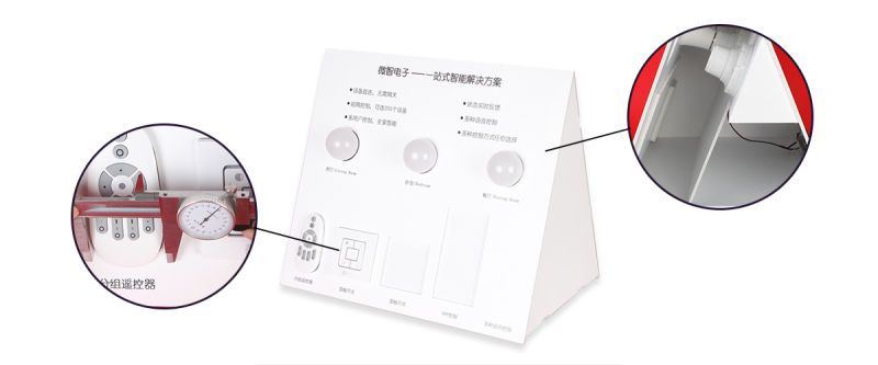 高质量经济型台面白色PVC三角形展示架，用于智能开关