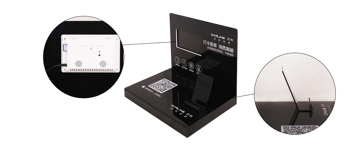 定制亚克力柜台数码相机展示架带LCD屏 工厂定制