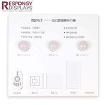 高质量经济型台面白色PVC三角形展示架，用于智能开关